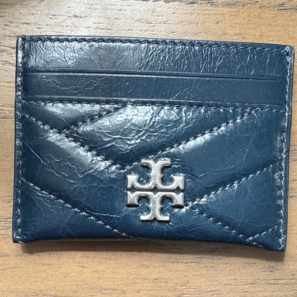 Tory Burch Quilted Blue Card Holder